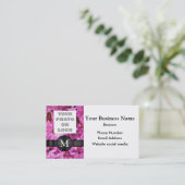 フォトロゴのピンクのかわいらしフローラの花を追加 名刺 (スタンド正面)