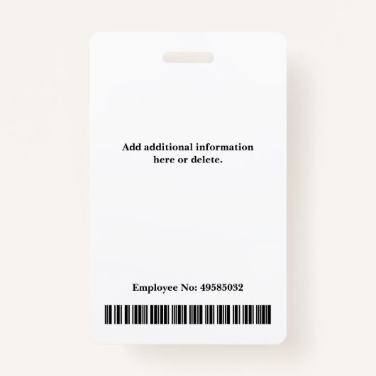 フォトロゴの基本従業員名 バッジ (裏面)