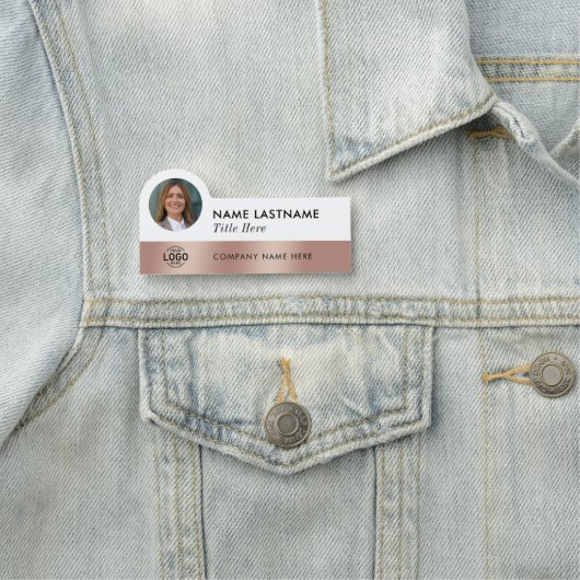 フォトロゴの追加お洒落フェイクバラ金ゴールド白スタイリッシュ 名札 (インサイチュ)