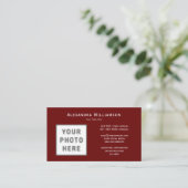 フォトロゴテンプレート横両面マルーン 名刺 (スタンド正面)