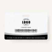 フォトロゴバーコード従業員の白黒 バッジ (裏面)