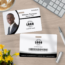 フォトロゴバーコード従業員の白黒 バッジ