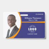 フォトロゴバーコード従業員オレン企業のジ バッジ (正面)