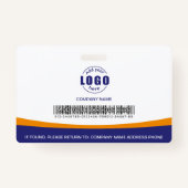 フォトロゴバーコード従業員オレン企業のジ バッジ (裏面)