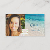 フォトロゴビーチシーントラベルブルー 名刺 (正面)