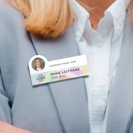 フォトロゴプロフェッショナルフェイクホログラフィックビジネス 名札