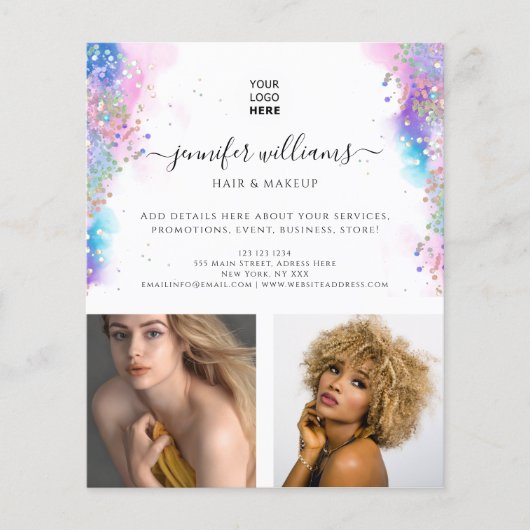 フォトロゴプロモーションウォーターカラーホログリッター チラシ (正面)