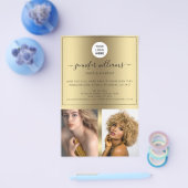 フォトロゴプロモーションメタリック金ゴールドブラックモダン チラシ (シングル)