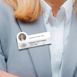 フォトロゴホワイトグレーマーブルプロフェッショナル事業 名札