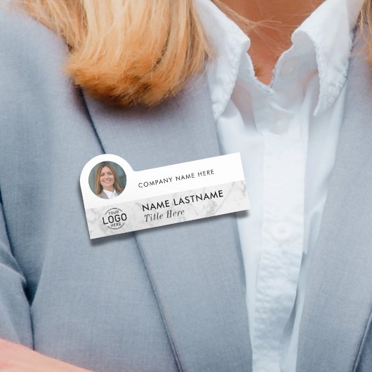 フォトロゴホワイトグレーマーブルプロフェッショナル事業 名札