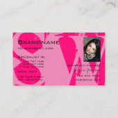 フォトロゴモノグラムで目を引くピンクブラック 名刺 (裏面)