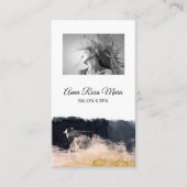 *~*フォトロゴ抽象芸術金ゴールドホワイトシック 名刺 (正面)