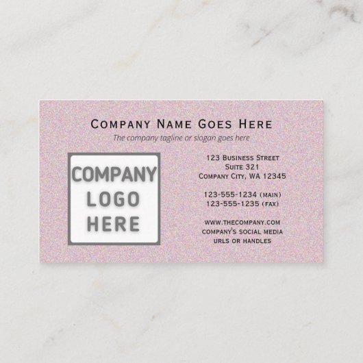 フォトロゴ横両面グリッタリーピンク 名刺 (裏面)