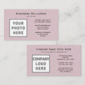 フォトロゴ横両面グリッタリーピンク 名刺 (正面/裏面)