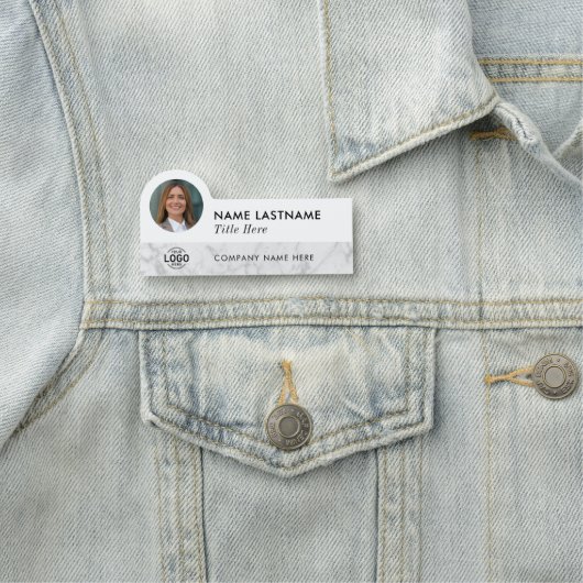 フォトロゴ灰色の白い大理石のタイトルスタイリッシュ 名札 (インサイチュ)