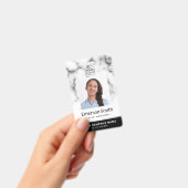 フォトロゴ白大理石黒の従業モダン員ID バッジ (手持ち)