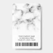 フォトロゴ白大理石黒の従業モダン員ID バッジ (裏面)