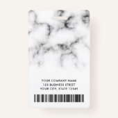 フォトロゴ白大理石黒の従業モダン員ID バッジ (裏面)