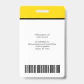 フォトロゴ黄色の黒いテンプレート企業の名ID バッジ (裏面)