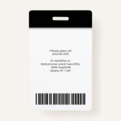 フォトロゴ黒のグレーのテンプレート企業の名ID バッジ (裏面)