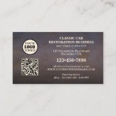 フォトロゴQRコードクラシック車 名刺 (裏面)