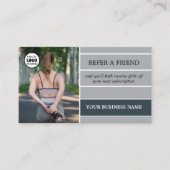 フォトロゴQRコードグレーストライプの 紹介カード (正面)