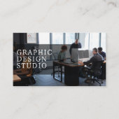 フォトロゴQRコードモダンプロフェッショナル黒 名刺 (正面)