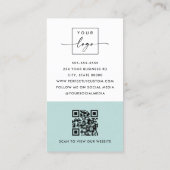 フォトロゴQRコードモダン白プロフェッショナル 名刺 (裏面)