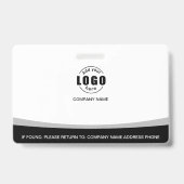 フォトロゴQRコード従業員の白黒 バッジ (裏面)