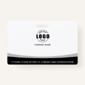 フォトロゴQRコード従業員の白黒 バッジ (裏面)