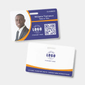 フォトロゴQRコード従業員オレン企業のジ バッジ (正面&裏面)