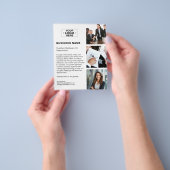 フォトロゴQRホワモダンイト企業のビジネス チラシ (手)