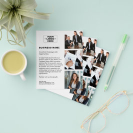 フォトロゴQRホワモダンイト企業のビジネス チラシ