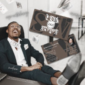 フォトロスタイリッシュゴモノグラム付き茶色の灰色の白 名刺