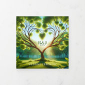 フォトロマンチックグリーン結婚式 プログラムの追加 三つ折りプログラム (カバー)