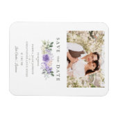 フォトロマンチックパープルシェードバラリース結婚ズ マグネット (横)