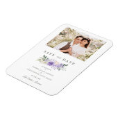 フォトロマンチックパープルシェードバラリース結婚ズ マグネット (左側)