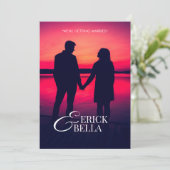 フォトロマンチック結婚なシルエット 招待状 (スタンド正面)