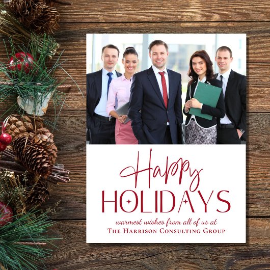 フォトロモダンゴQRコードクリスマ企業のス シーズンポストカード