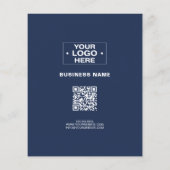 フォトロモダンゴQRネイビーブルー企業のビジネス チラシ (裏面)