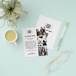 フォトロモダンゴQRホワイト企業のビジネス チラシ