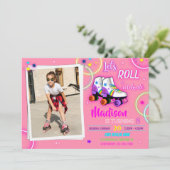 フォトローラー誕生日の招待ガールパーティー招待状 招待状 (スタンド正面)
