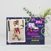 フォトローラー誕生日の招待ガールパーティー招待状 招待状 (スタンド正面)