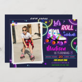 フォトローラー誕生日の招待ガールパーティー招待状 招待状 (正面/裏面)