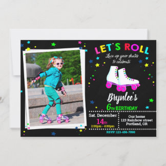 フォトローラー誕生日の招待Sk8招待 招待状