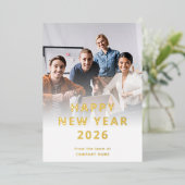 フォトロ企業のゴQRコードハッピーニューイヤー2026 箔シーズンカード (立ち正面)