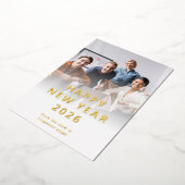 フォトロ企業のゴQRコードハッピーニューイヤー2026 箔シーズンカード (回転した状態)