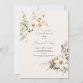 フォトワイルドフラワーエレガントセージ卒業 招待状 (正面)