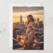 フォトワイルドフラワーエレガントセージ卒業 招待状 (裏面)