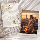 フォトワイルドフラワーエレガントセージ卒業 招待状